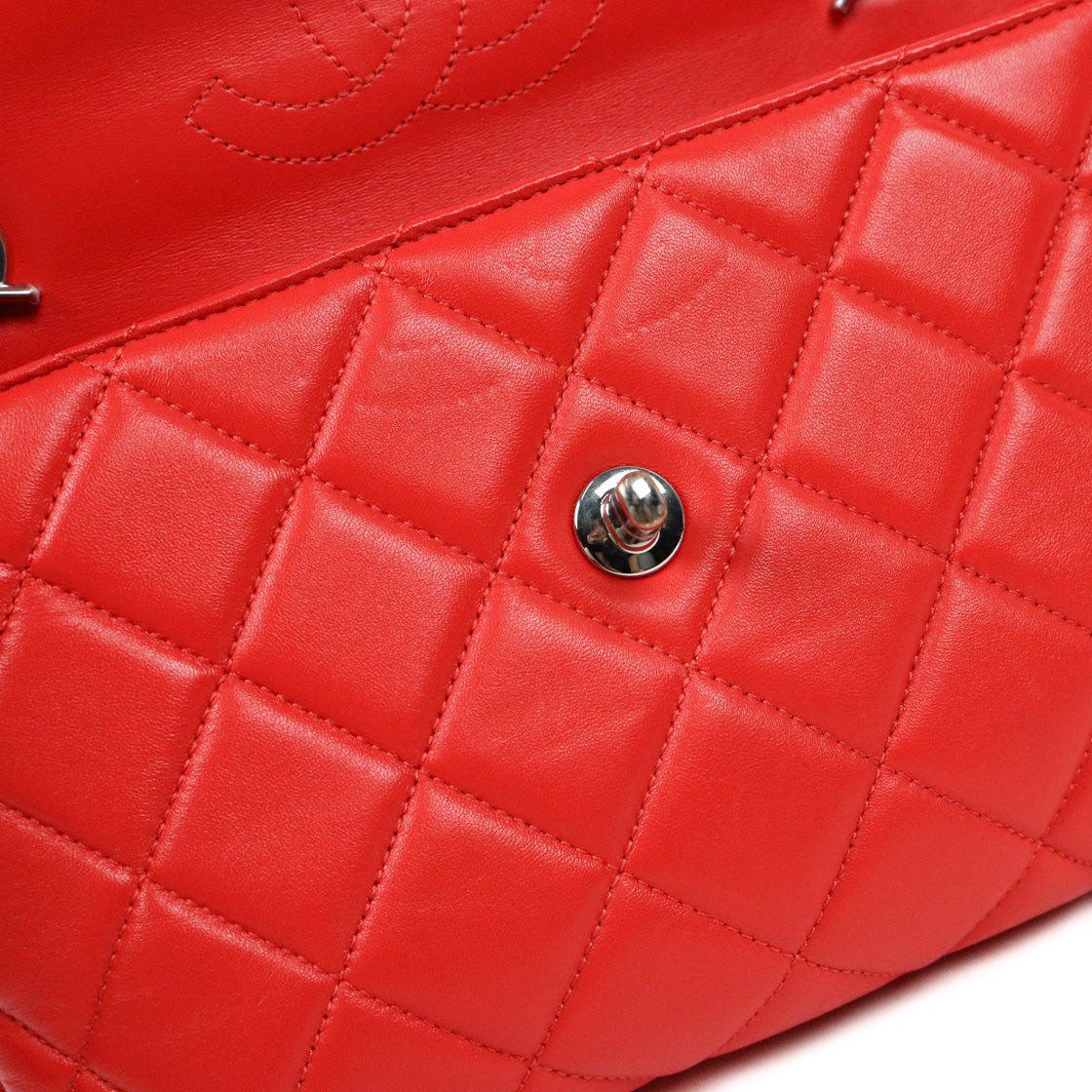 Chanel Red Lambskin Trendy CC Shoulder Bag