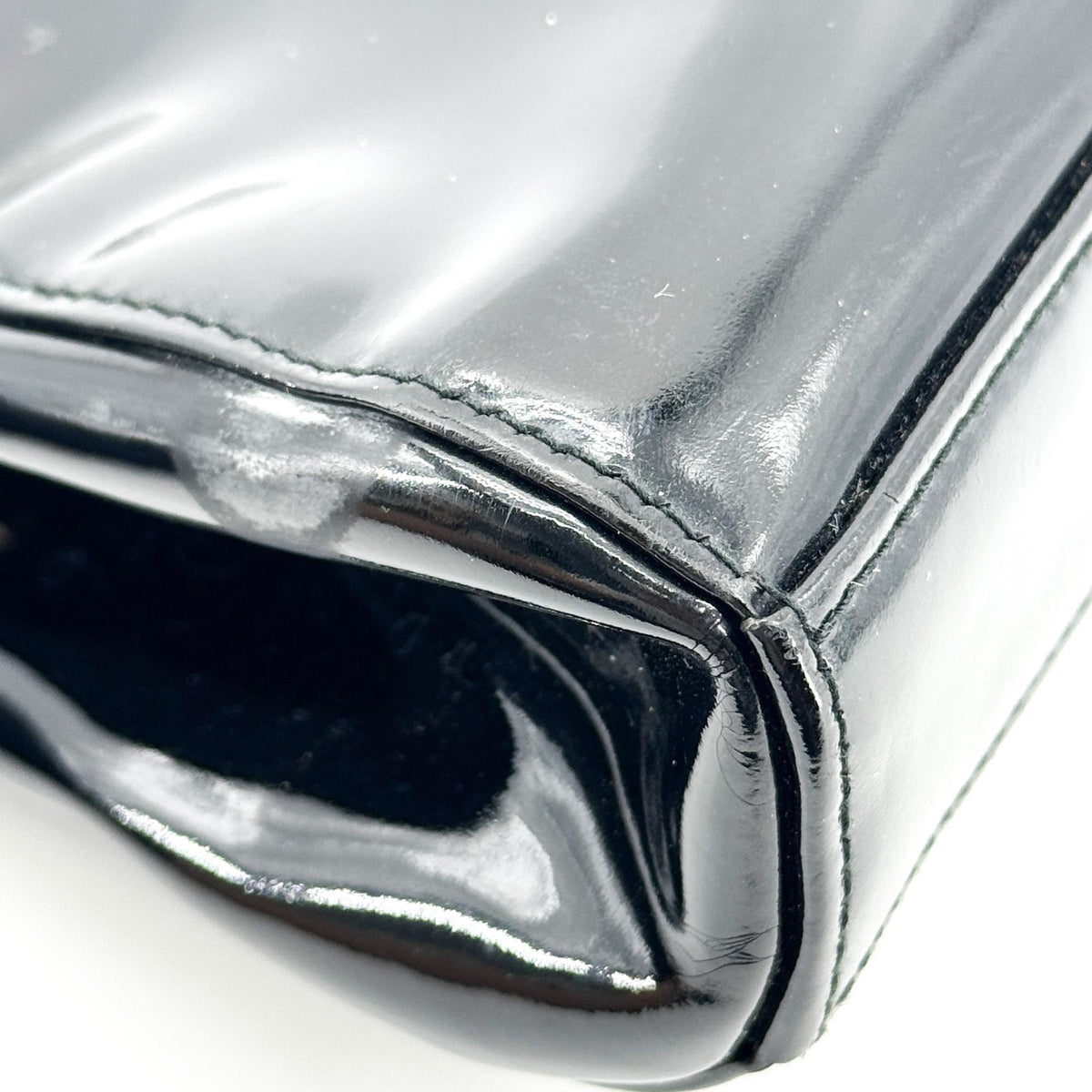 Chanel patent leather frame bag