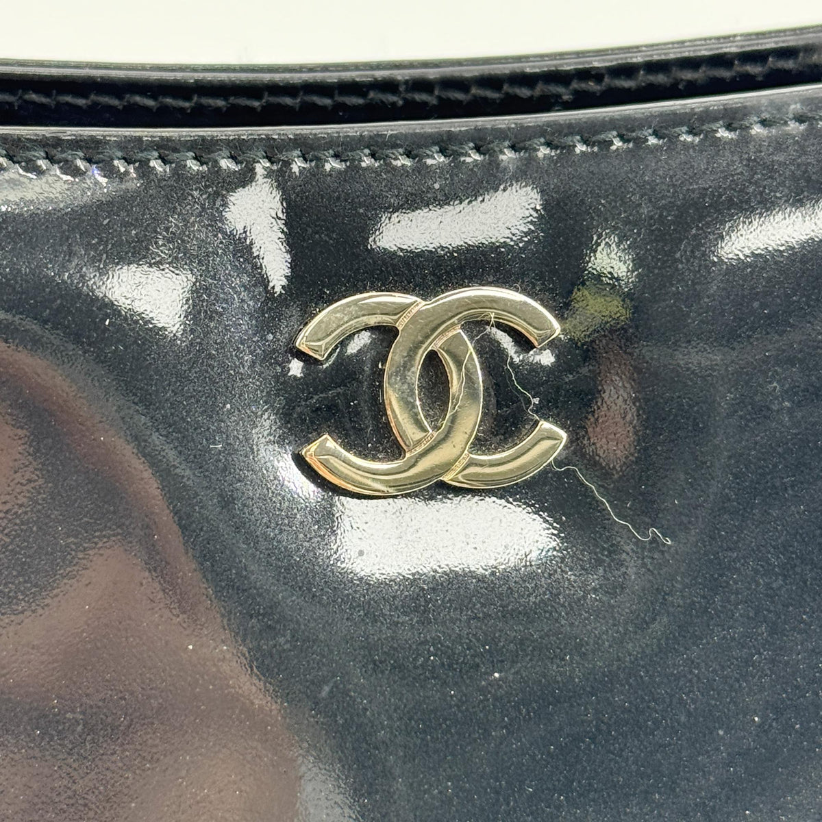 Chanel patent leather frame bag