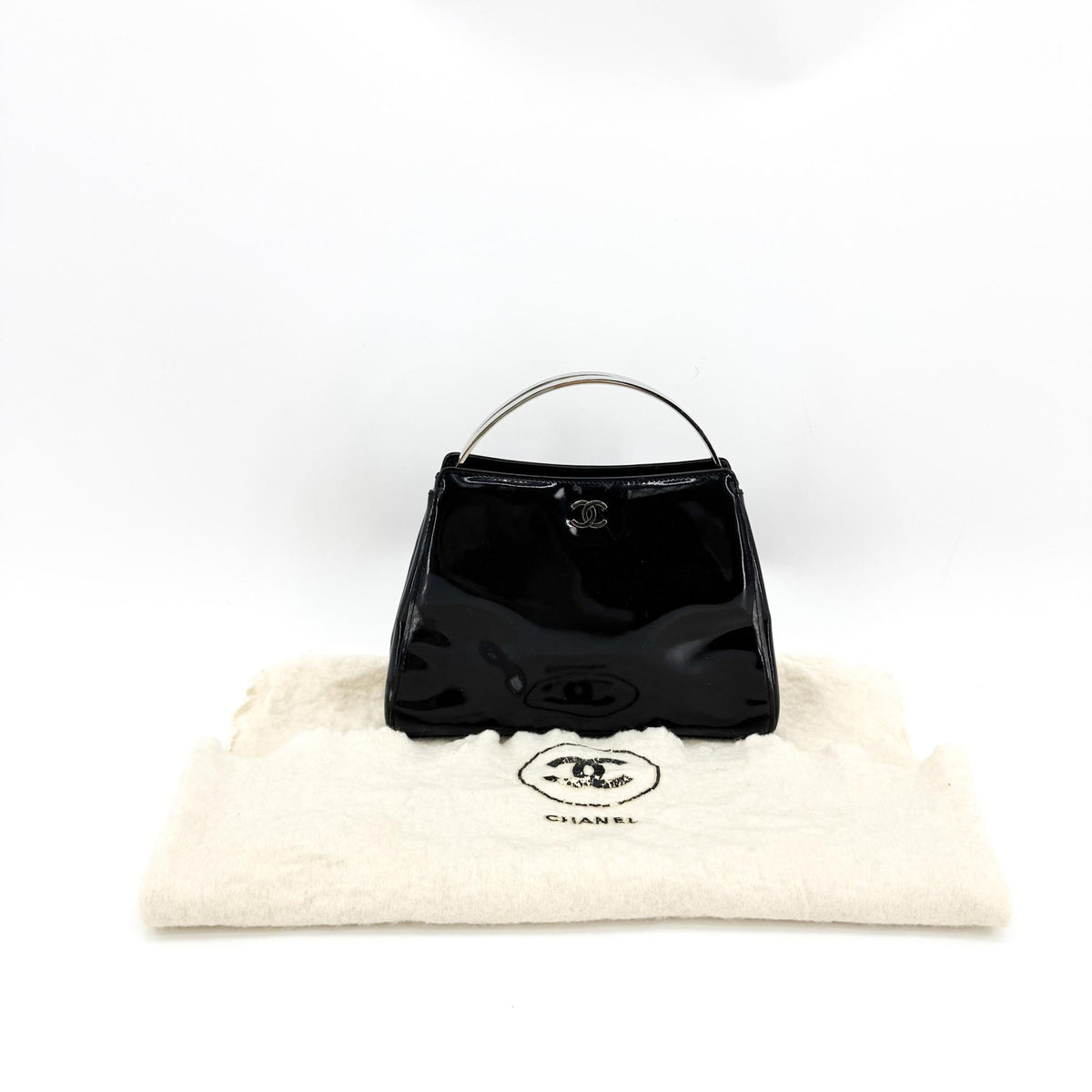 Chanel patent leather frame bag