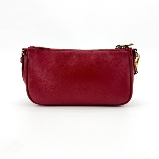 Prada Saffiano Leather Mini Crossbody Bag Red