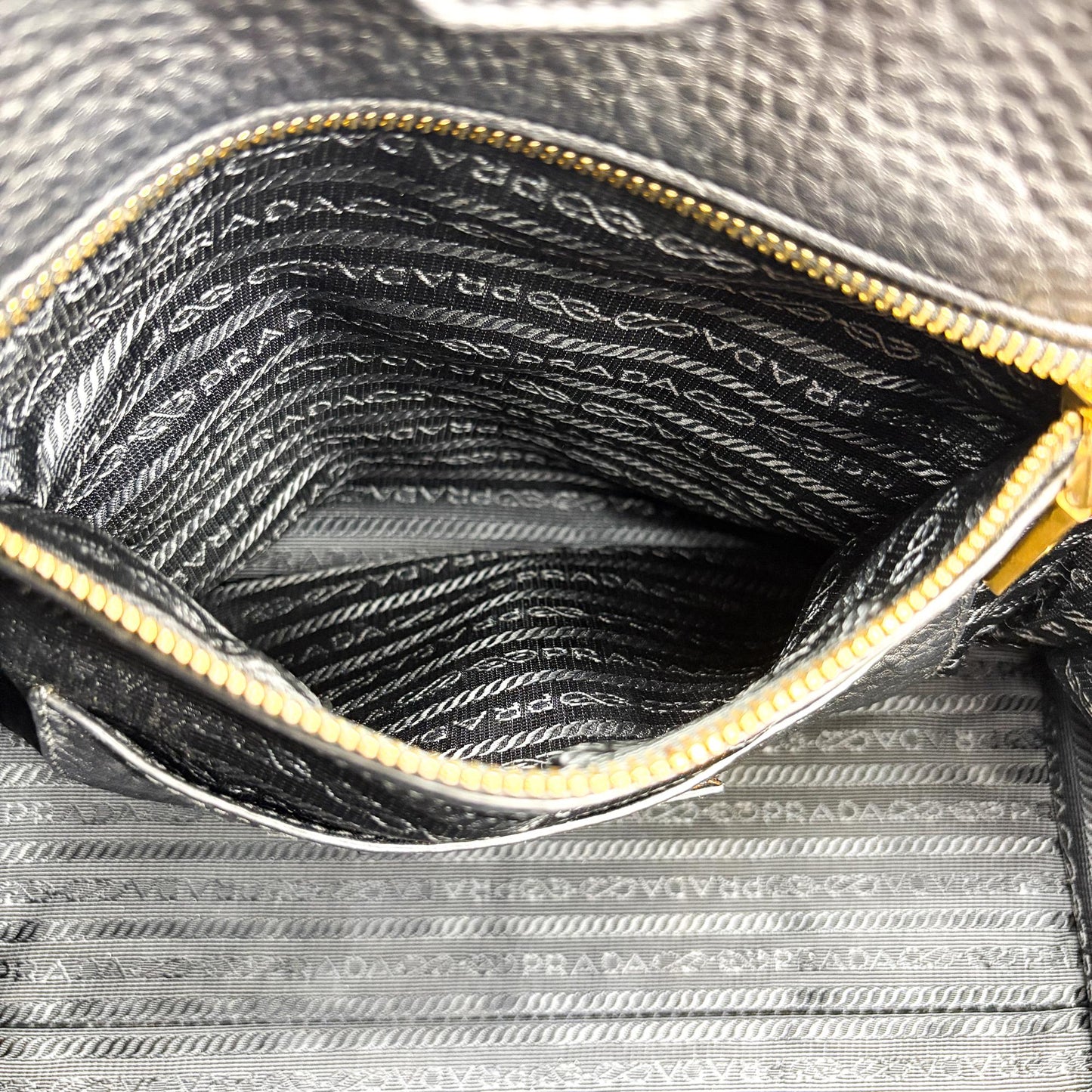 Prada Vitello Phoenix Tote Bag Black