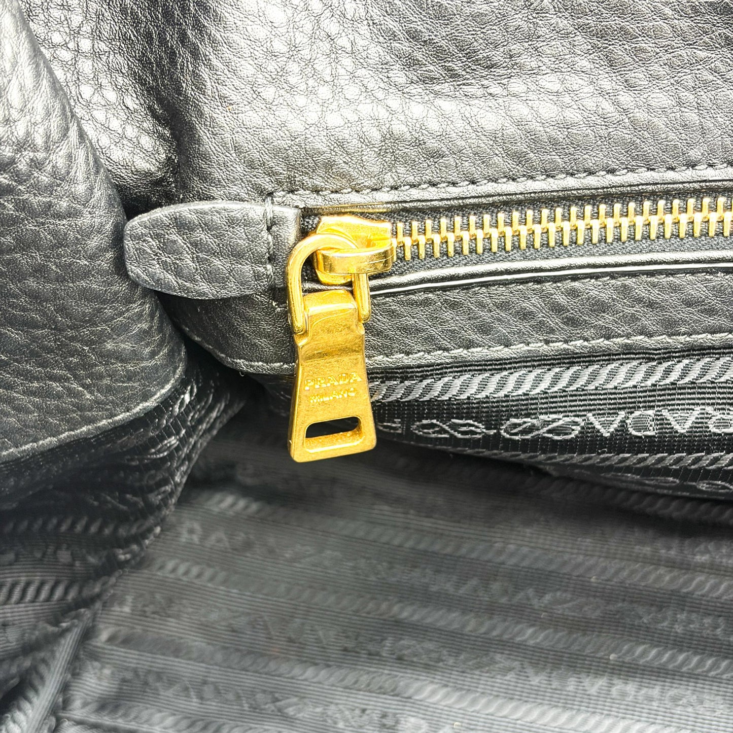 Prada Vitello Phoenix Tote Bag Black