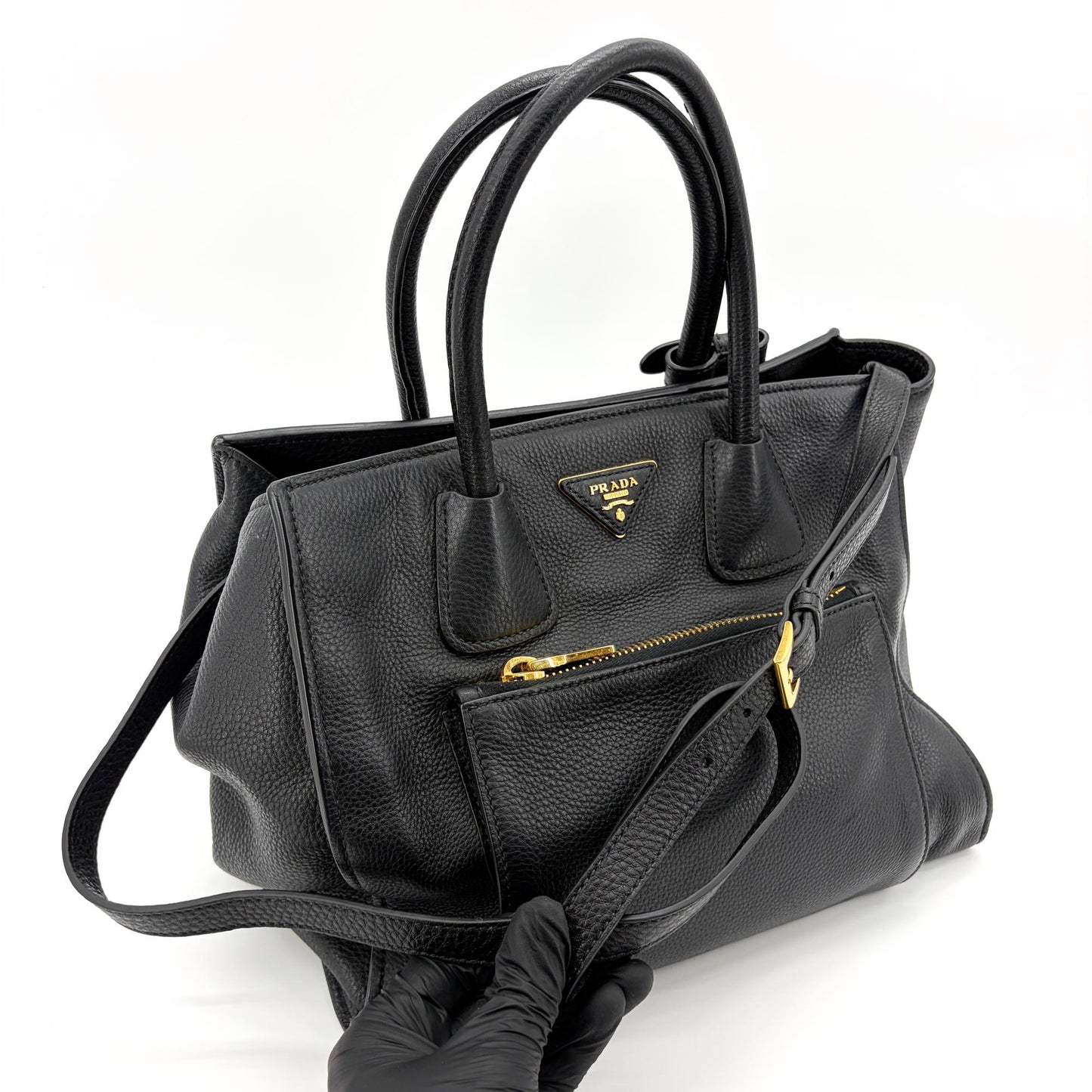 Prada Vitello Phoenix Tote Bag Black