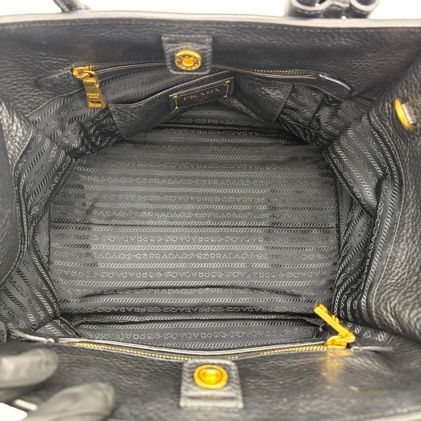 Prada Vitello Phoenix Tote Bag Black