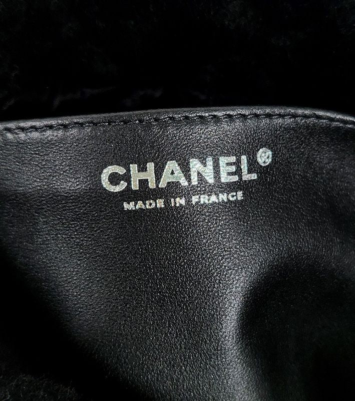 Chanel Navy Shearling Tote