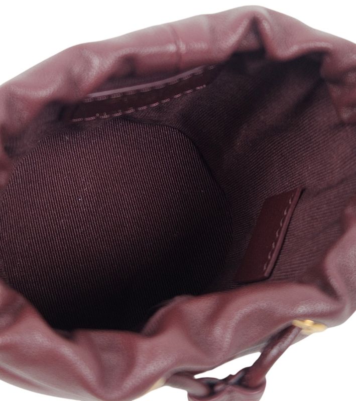 Chanel Burgundy Leather CocoCrush Mini Bucket Shoulder Bag