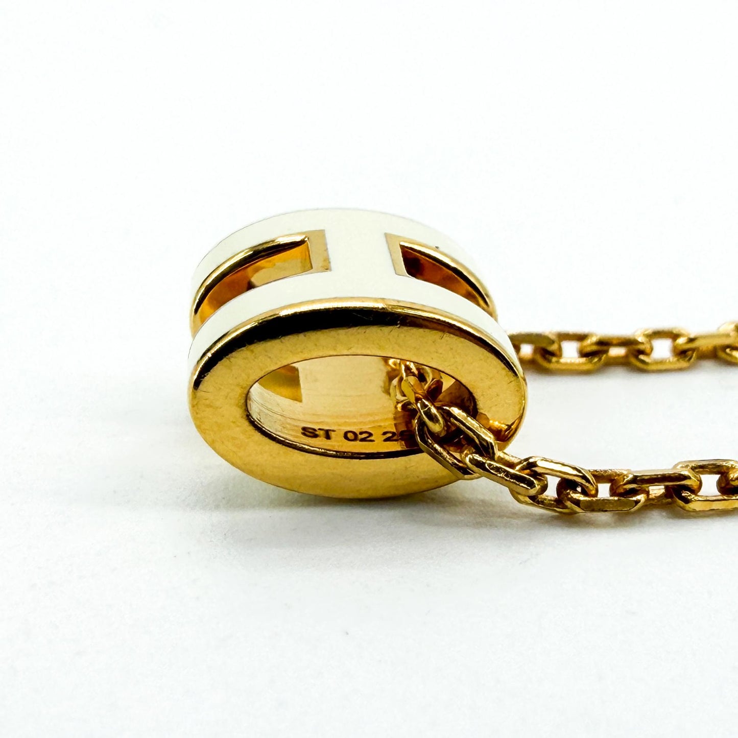 Hermès Pop H Necklace Gold Blanc