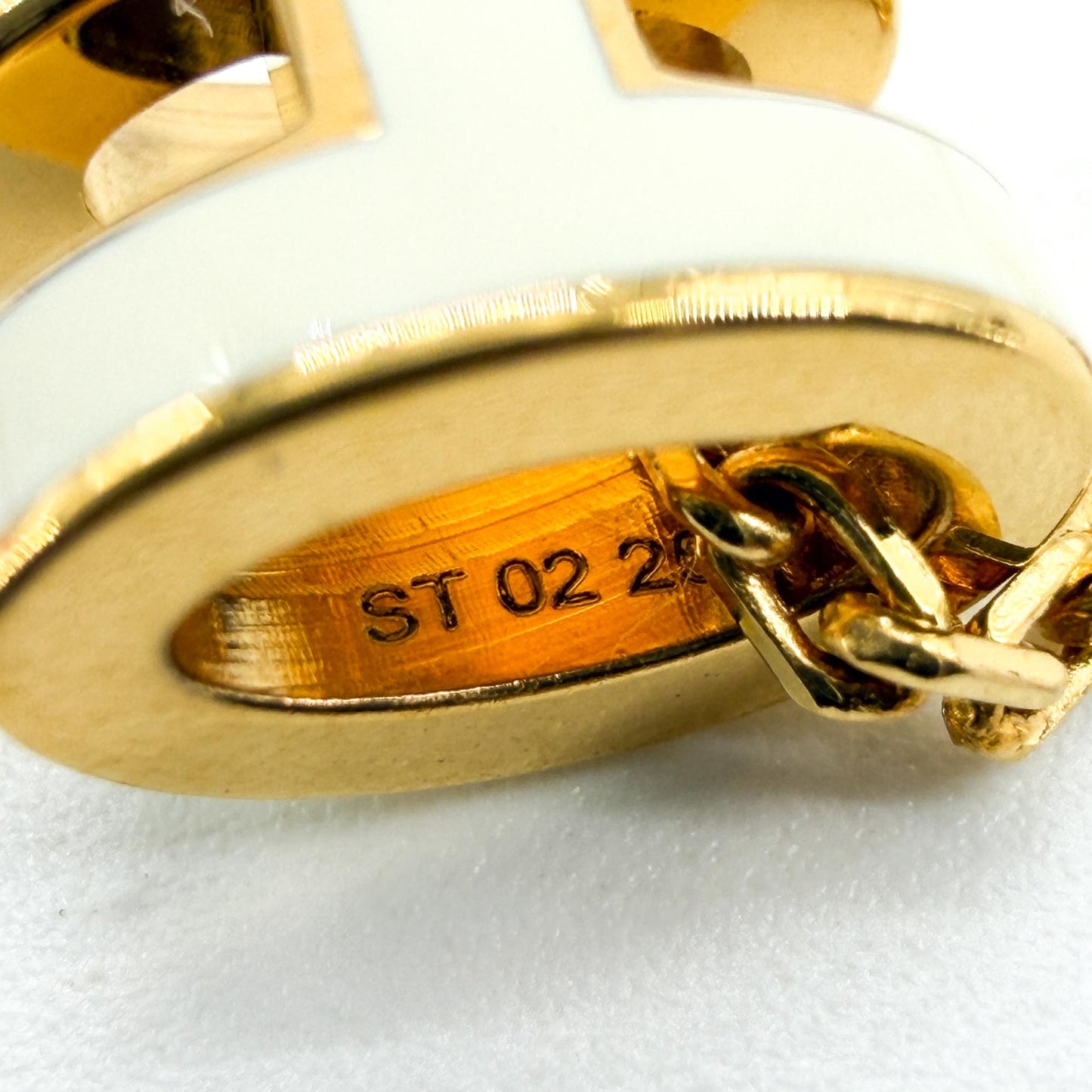 Hermès Pop H Necklace Gold Blanc