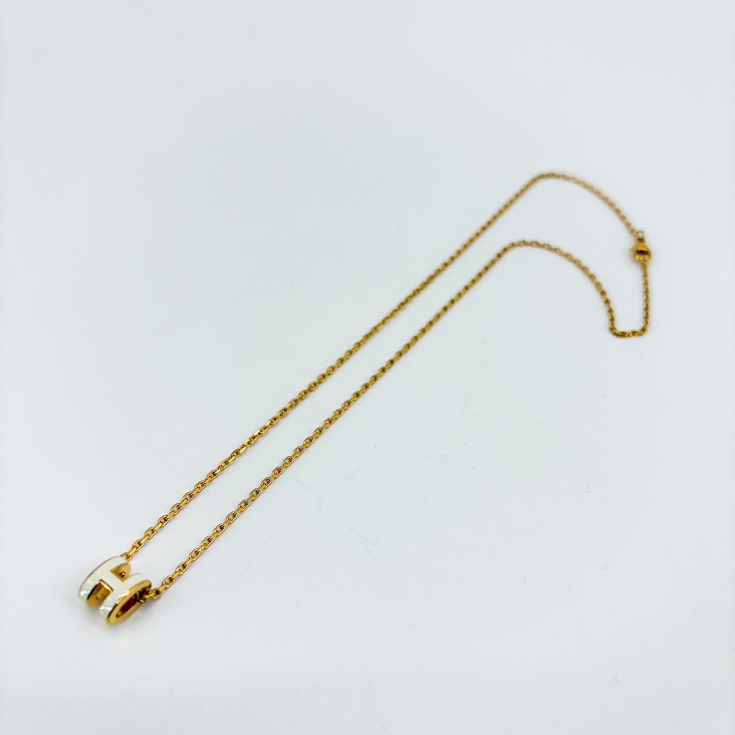 Hermès Pop H Necklace Gold Blanc