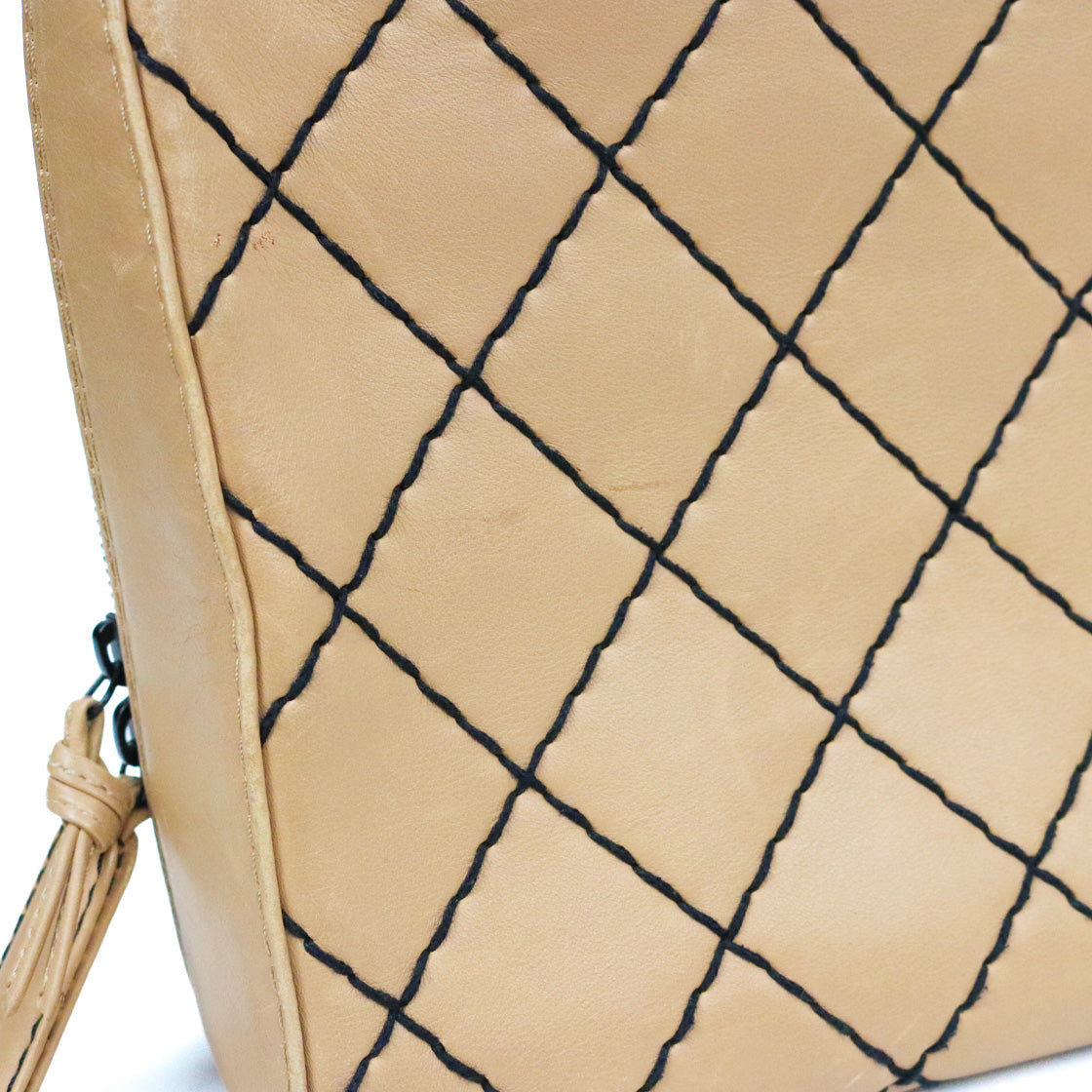 Chanel Beige Wild Stitch Tote Bag