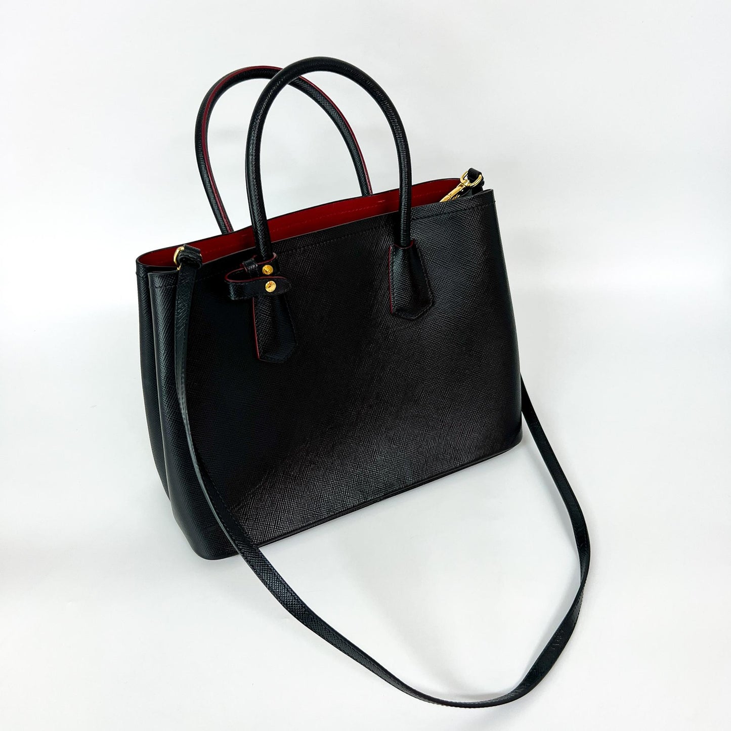 Prada Double Saffiano Leather Medium Black
