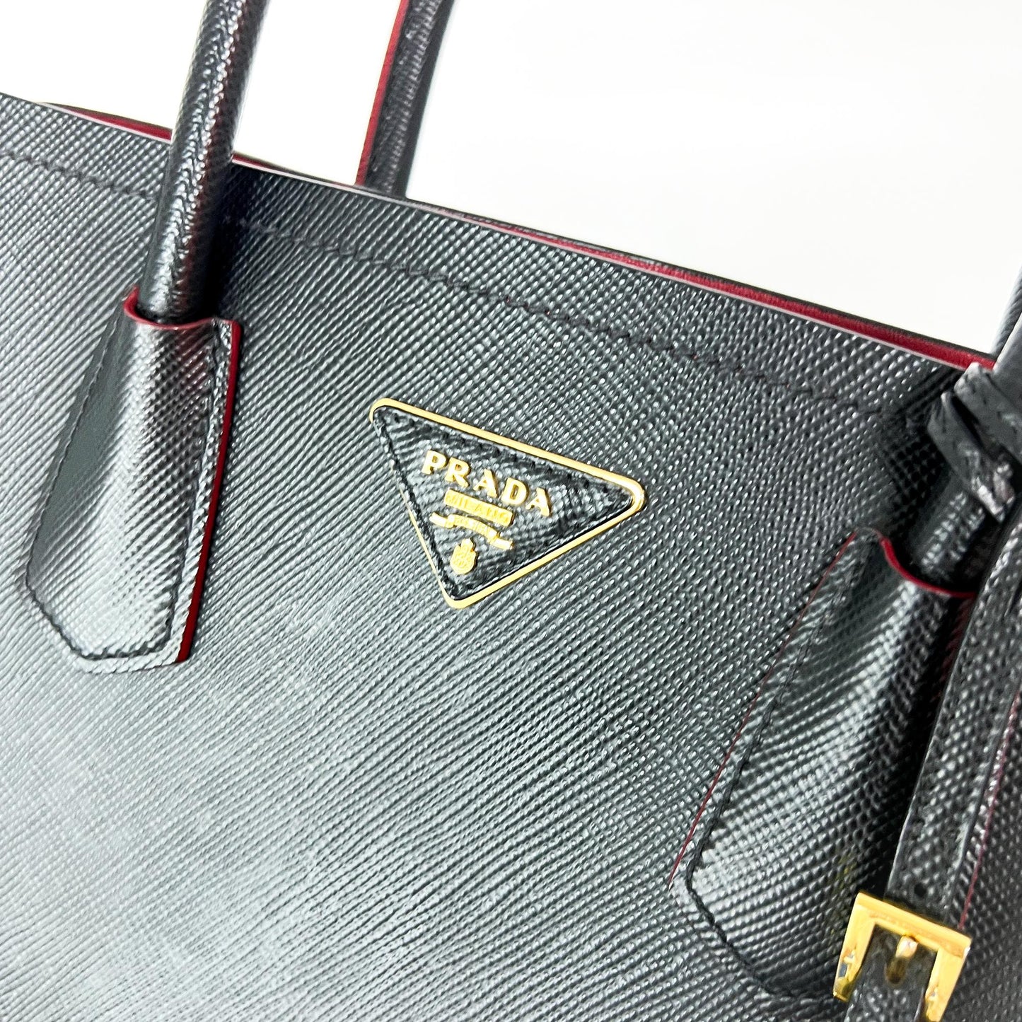 Prada Double Saffiano Leather Medium Black