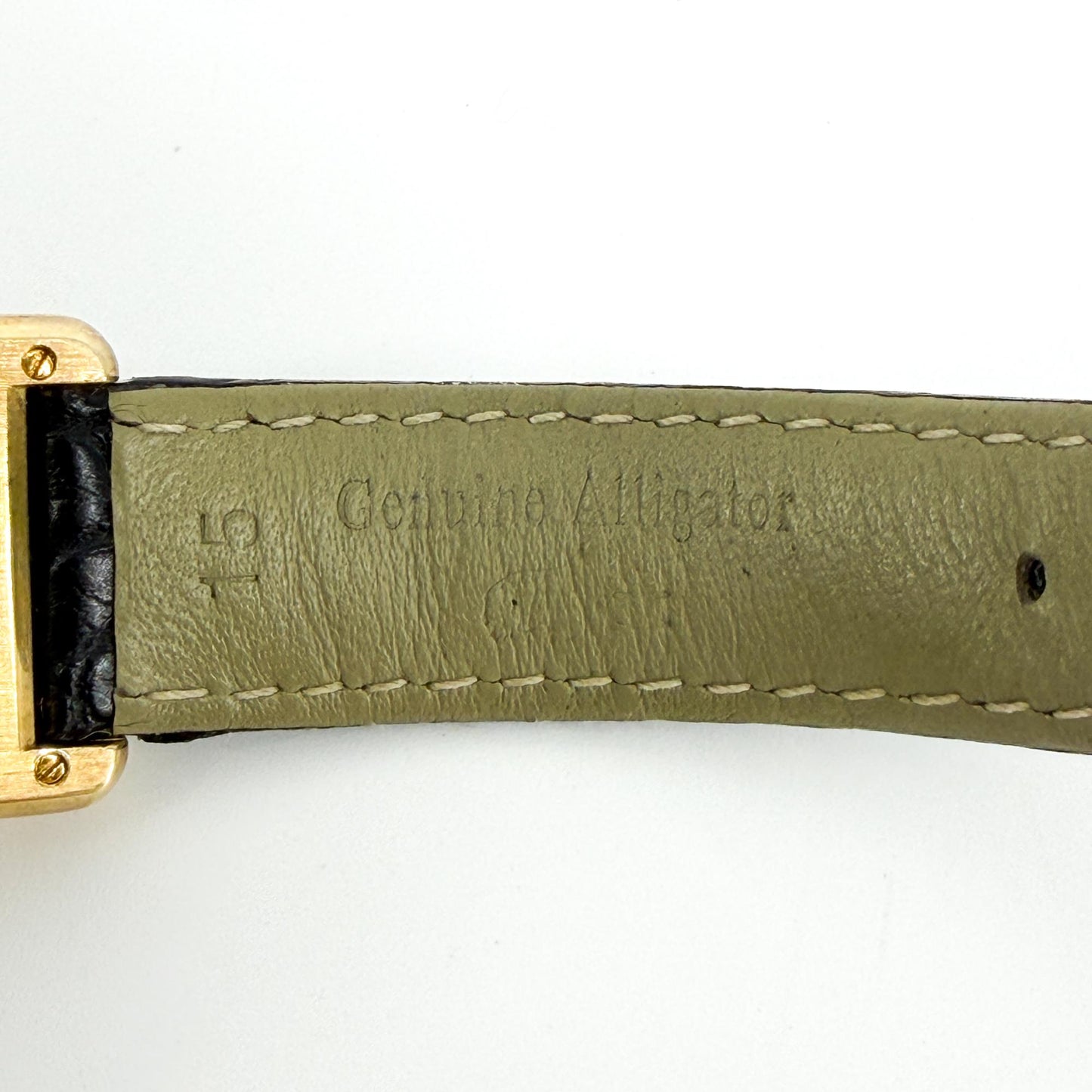 Cartier Must de Tank Gold Black Leather Watch