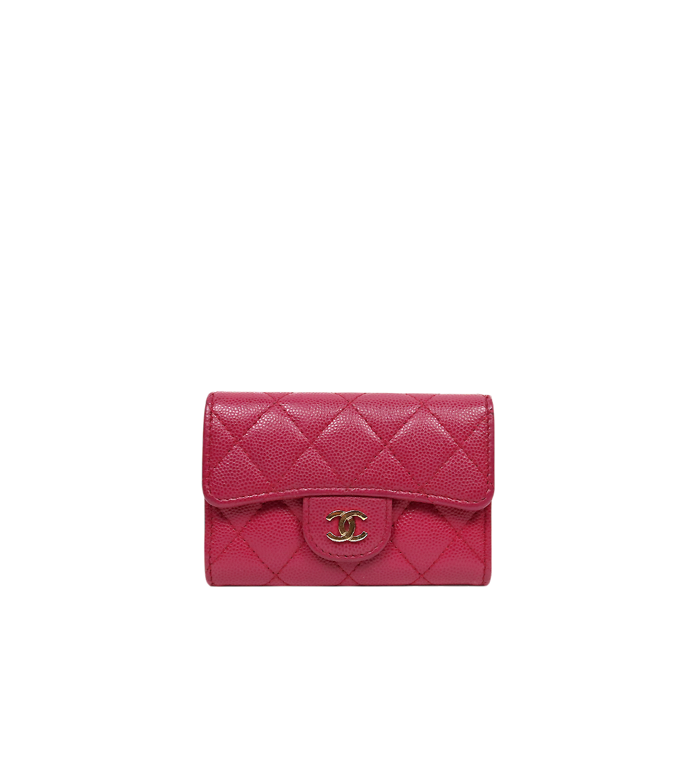 Chanel Burgundy Caviar Classic Card Holder