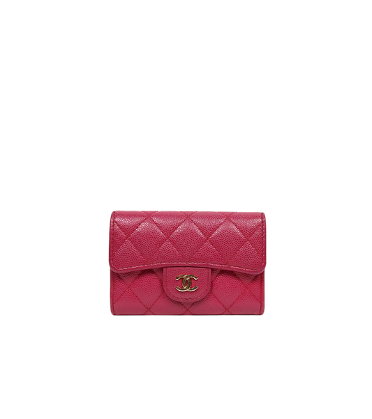 Chanel Burgundy Caviar Classic Card Holder