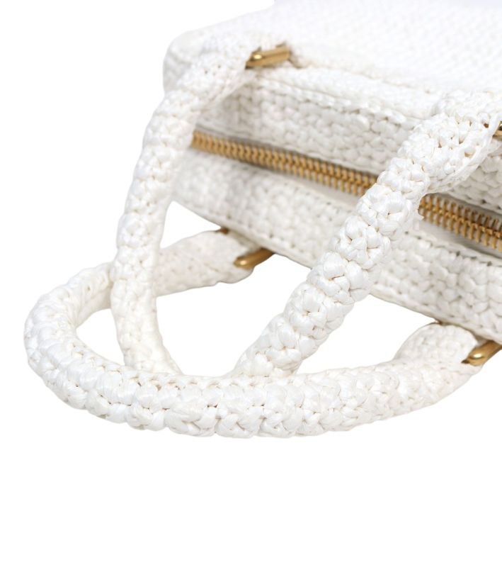 Miu Miu White Arcady Crochet Tote
