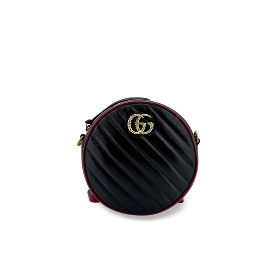 Gucci GG Marmont Round Mini Crossbody Bag Black