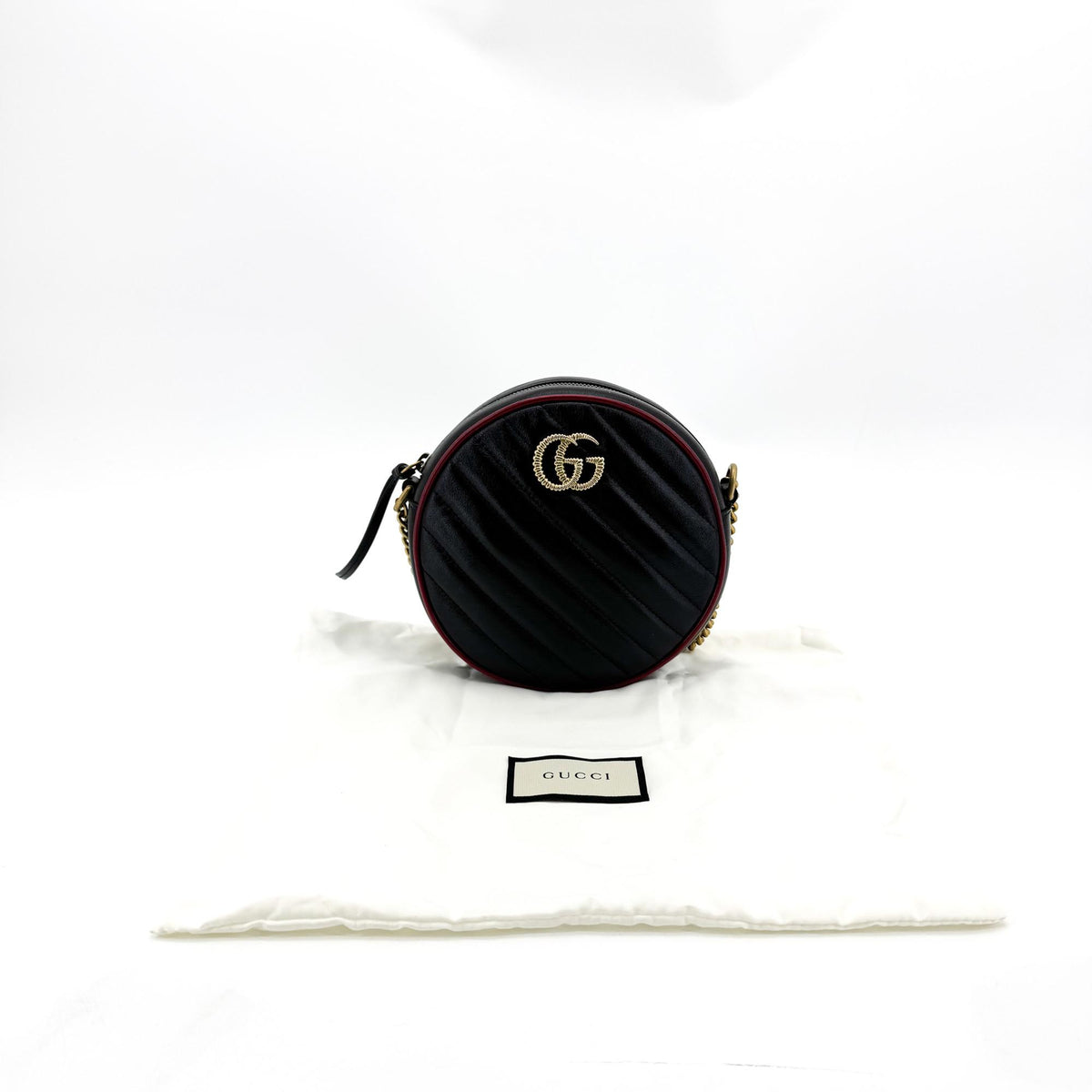 Gucci GG Marmont Round Mini Crossbody Bag Black