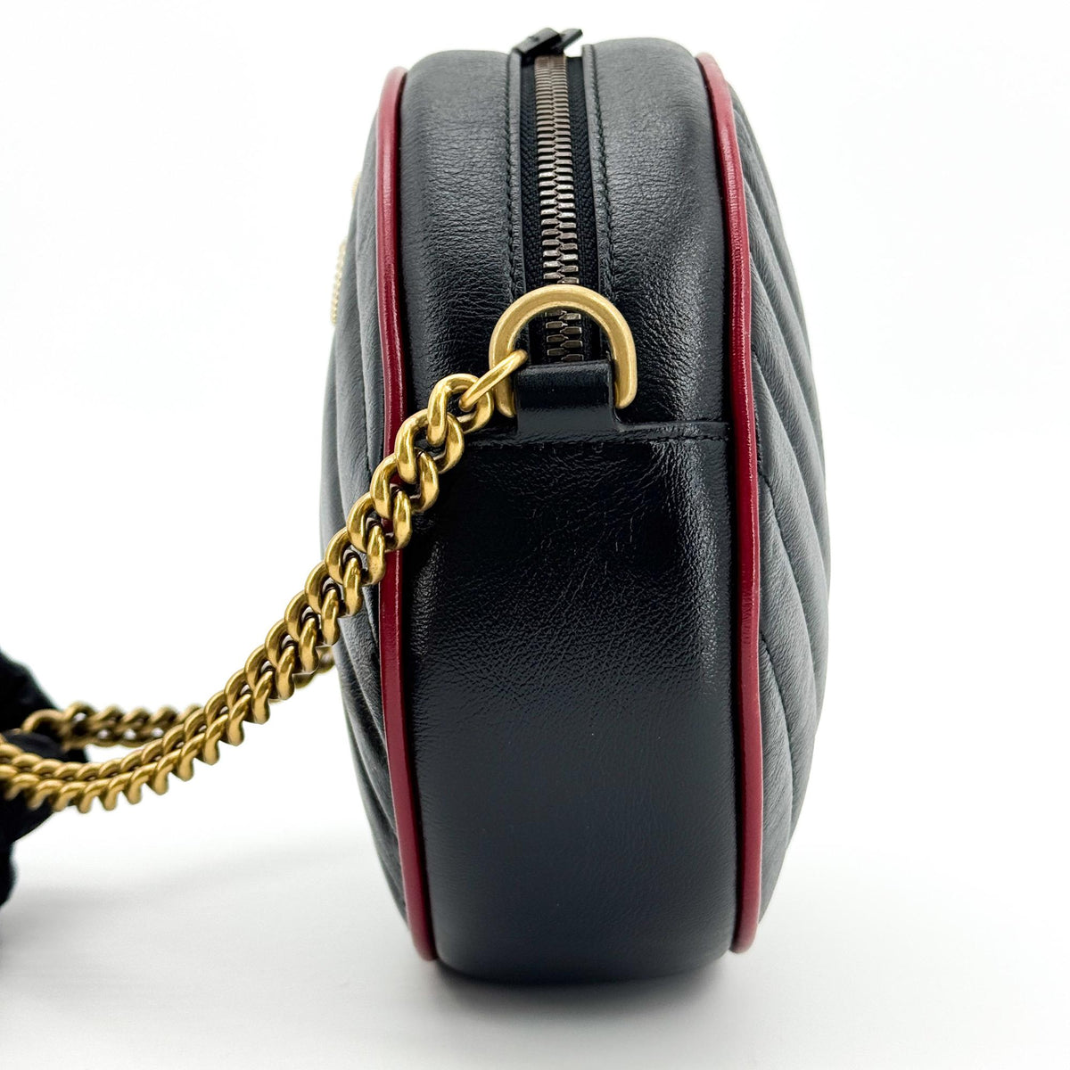 Gucci GG Marmont Round Mini Crossbody Bag Black