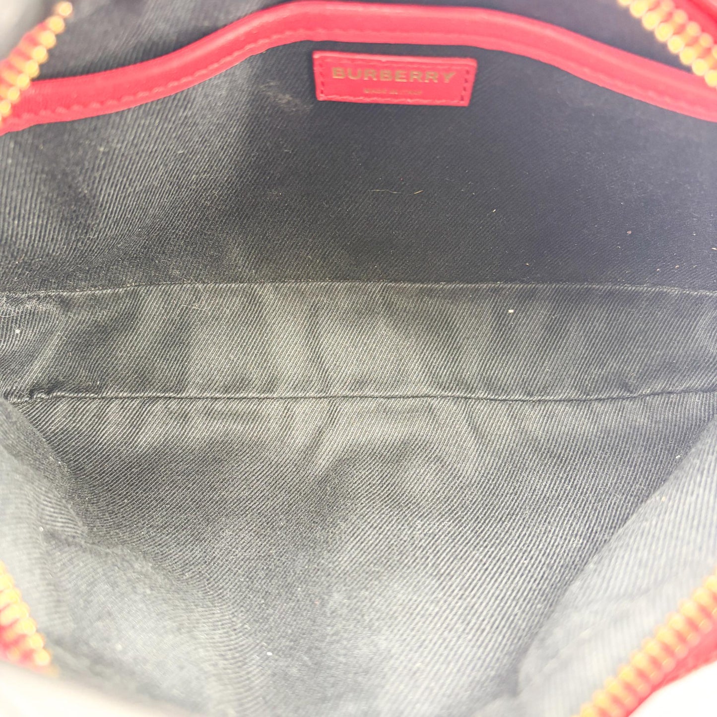 Burberry Micro Quilted Camera Bag Red Gold Hardware