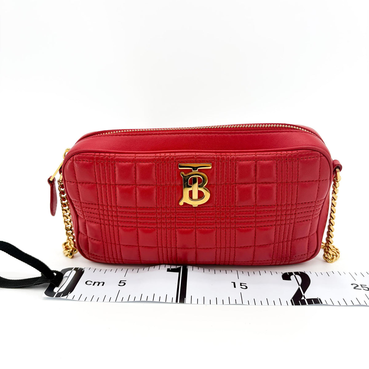 Burberry Micro Quilted Camera Bag Red Gold Hardware