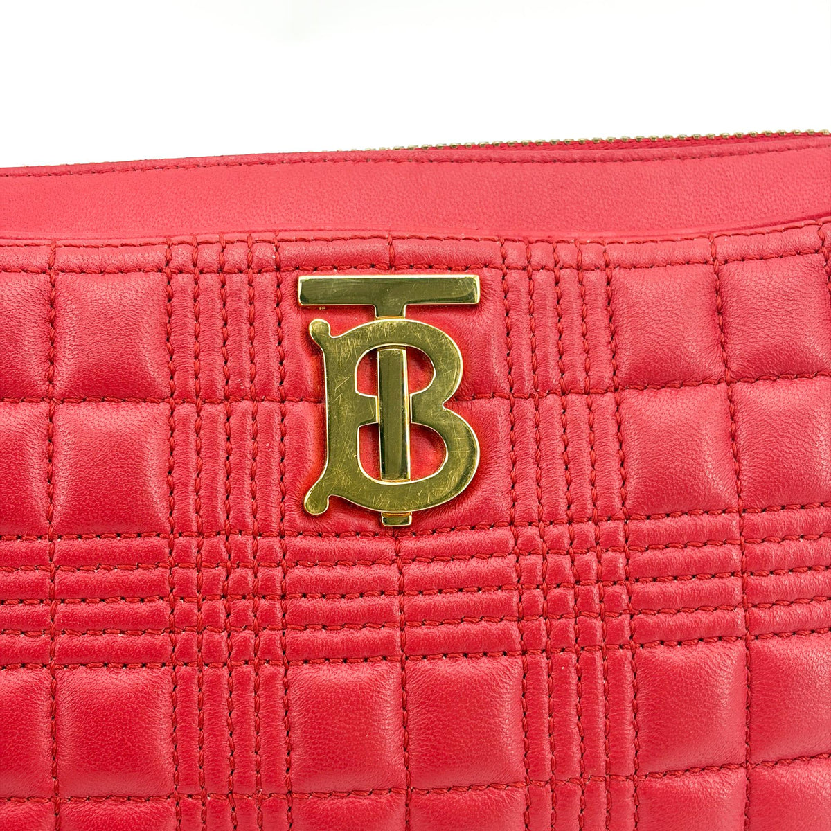 Burberry Micro Quilted Camera Bag Red Gold Hardware