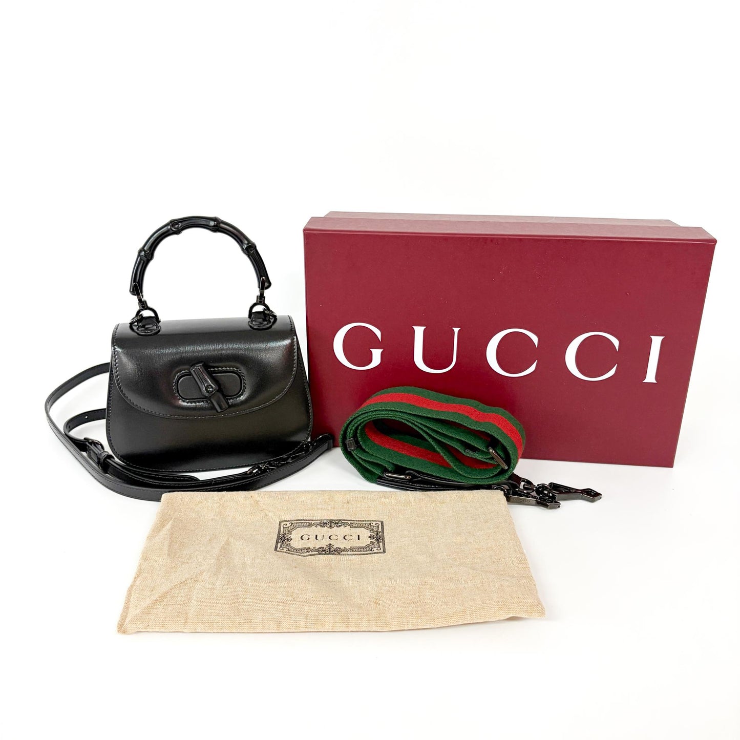 Gucci Bamboo 1947 Mini Top Handle Bag Black