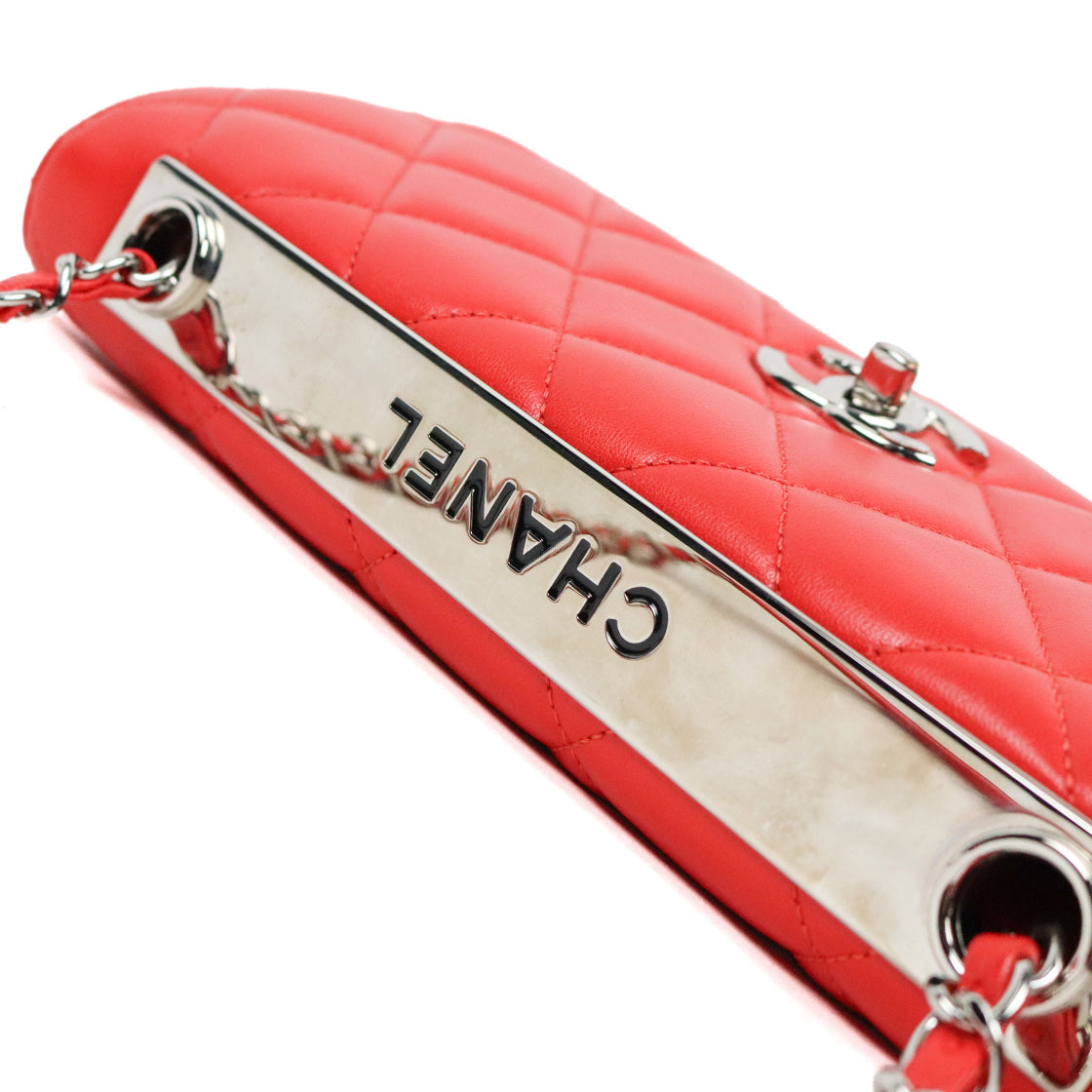 Chanel Red Lambskin Trendy CC Shoulder Bag