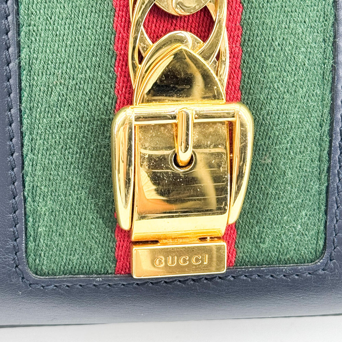 Gucci Sylvie Leather Mini Top Handle Bag Black