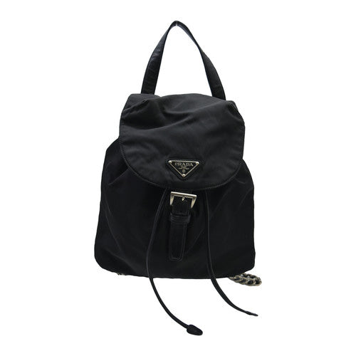 Prada Tessuto Chain Drawstring Backpack/Shoulder Bag