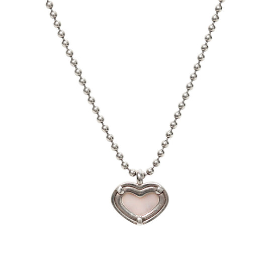 Gucci Heart Interlocking G Silver Necklace