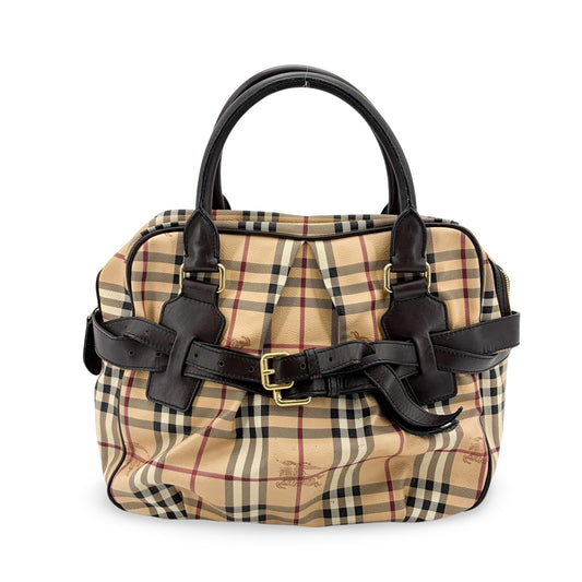 Burberry Nova Check Manor Tote Bag Brown
