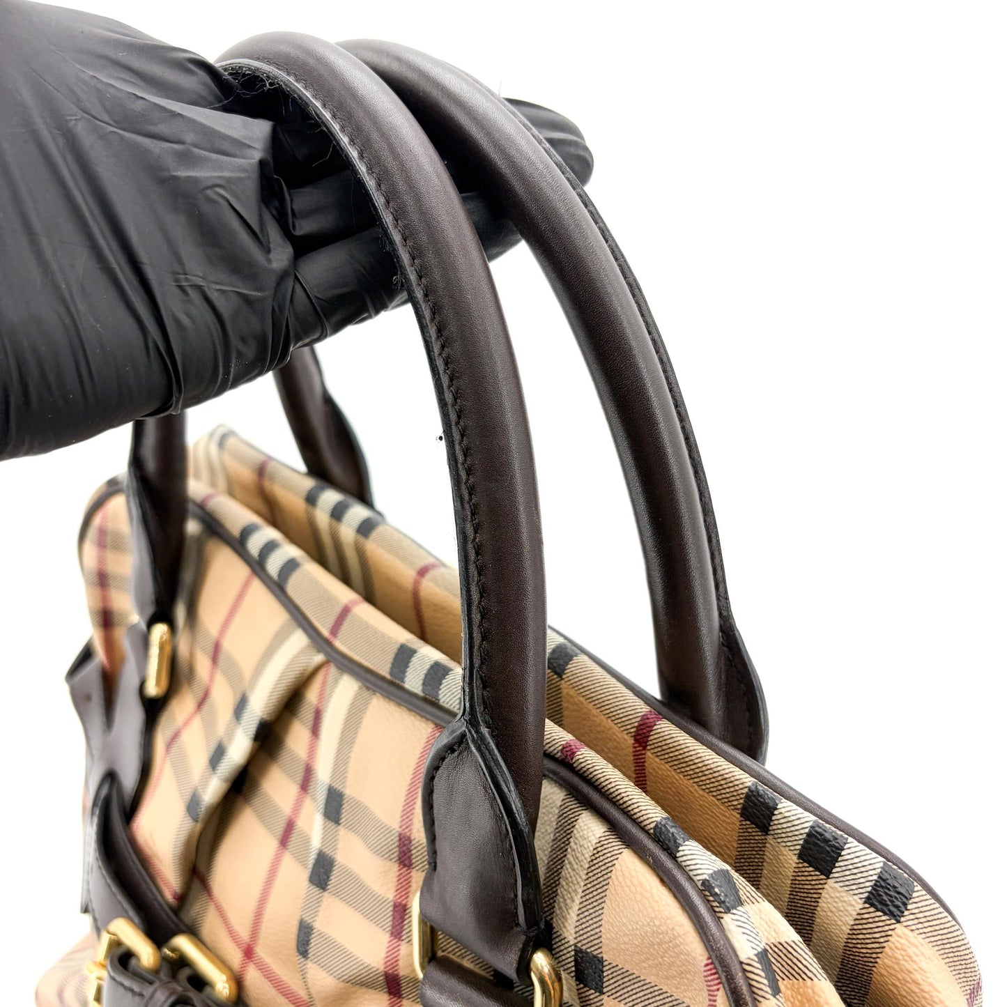 Burberry Nova Check Manor Tote Bag Brown