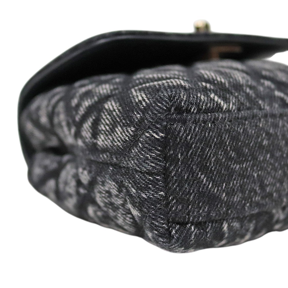 Chanel Black Denim Top Handle Bag