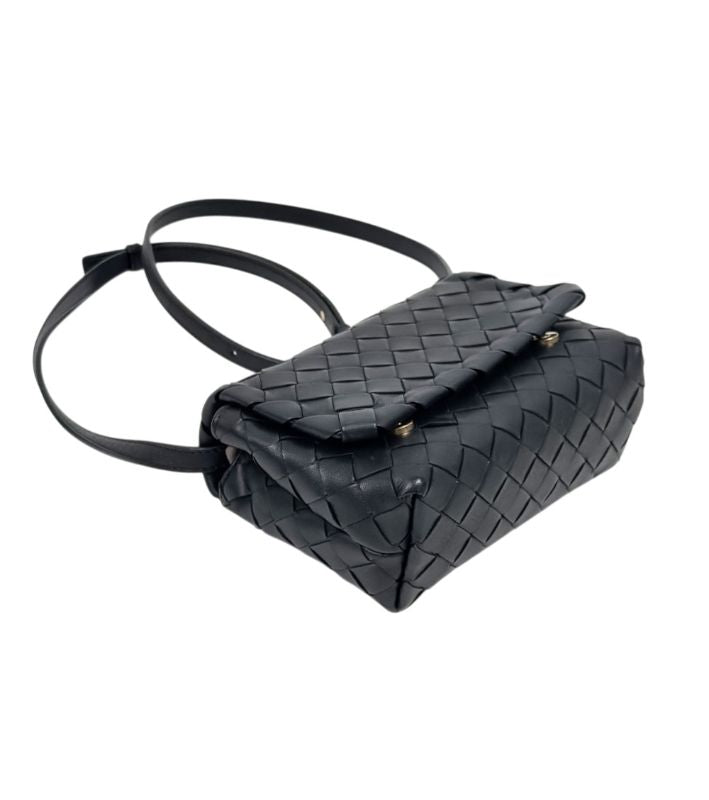 Bottega Veneta Black Mini Intrecciato Crossbody Bag