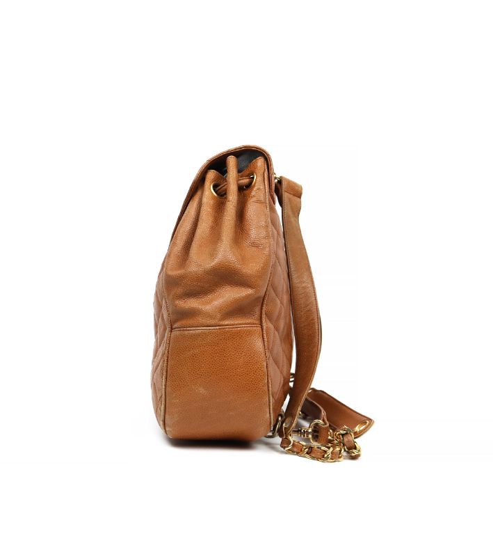 Chanel Brown Caviar Quilted CC Backpack