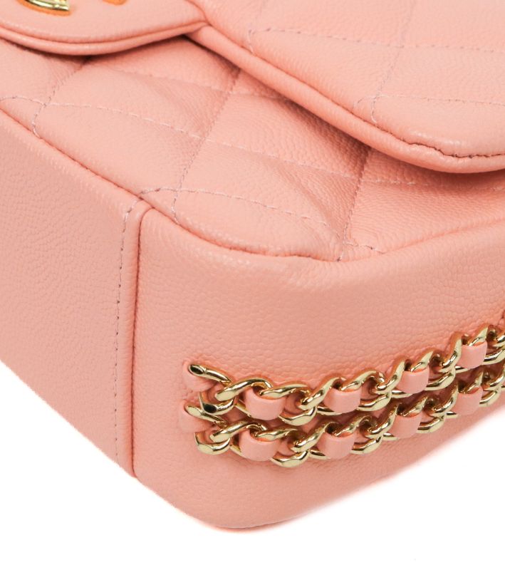 Chanel Pink Caviar Quilted CC Chain Shoulder Bag with Built-in Chip