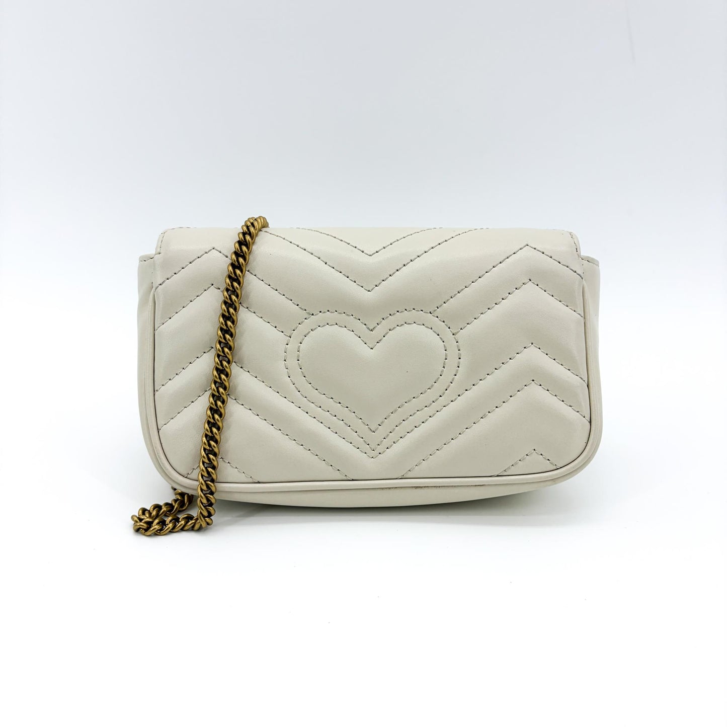 Gucci GG Marmont Matelassé Super Mini Bag White