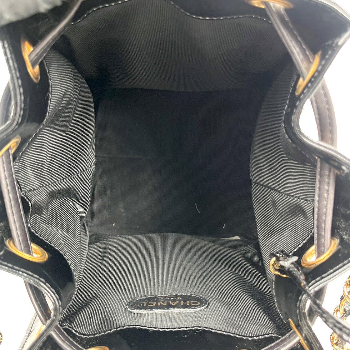 Chanel Black Faded Bucket Shoulder Bag