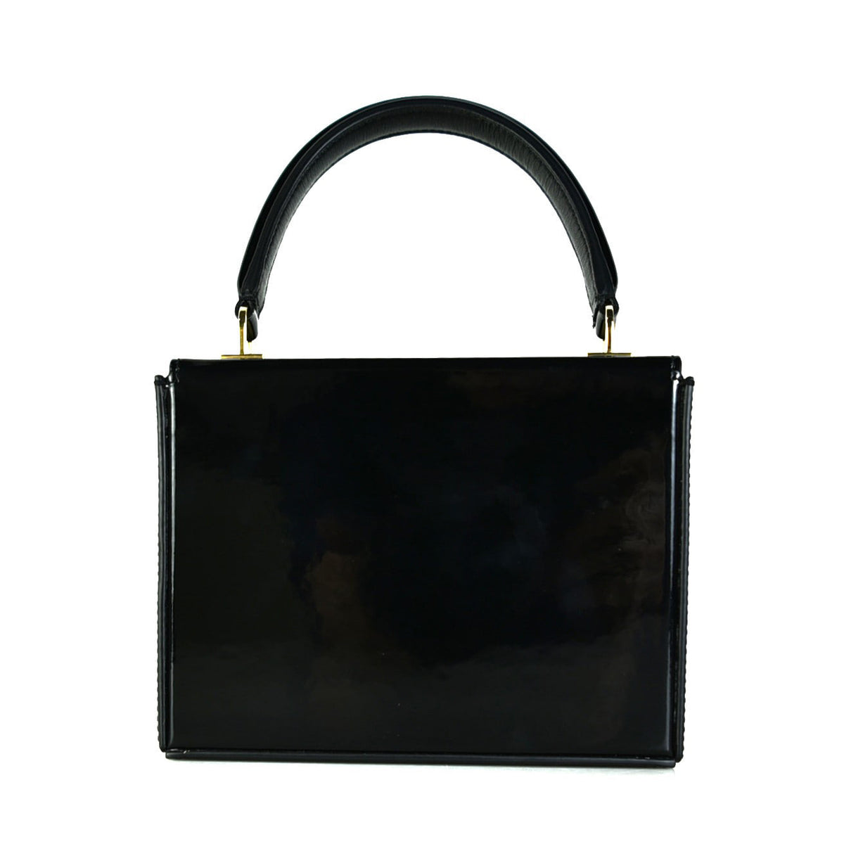 Small Patent Calfskin Blandine Box Top Handle Shoulder Bag Crossbody Bag 118593