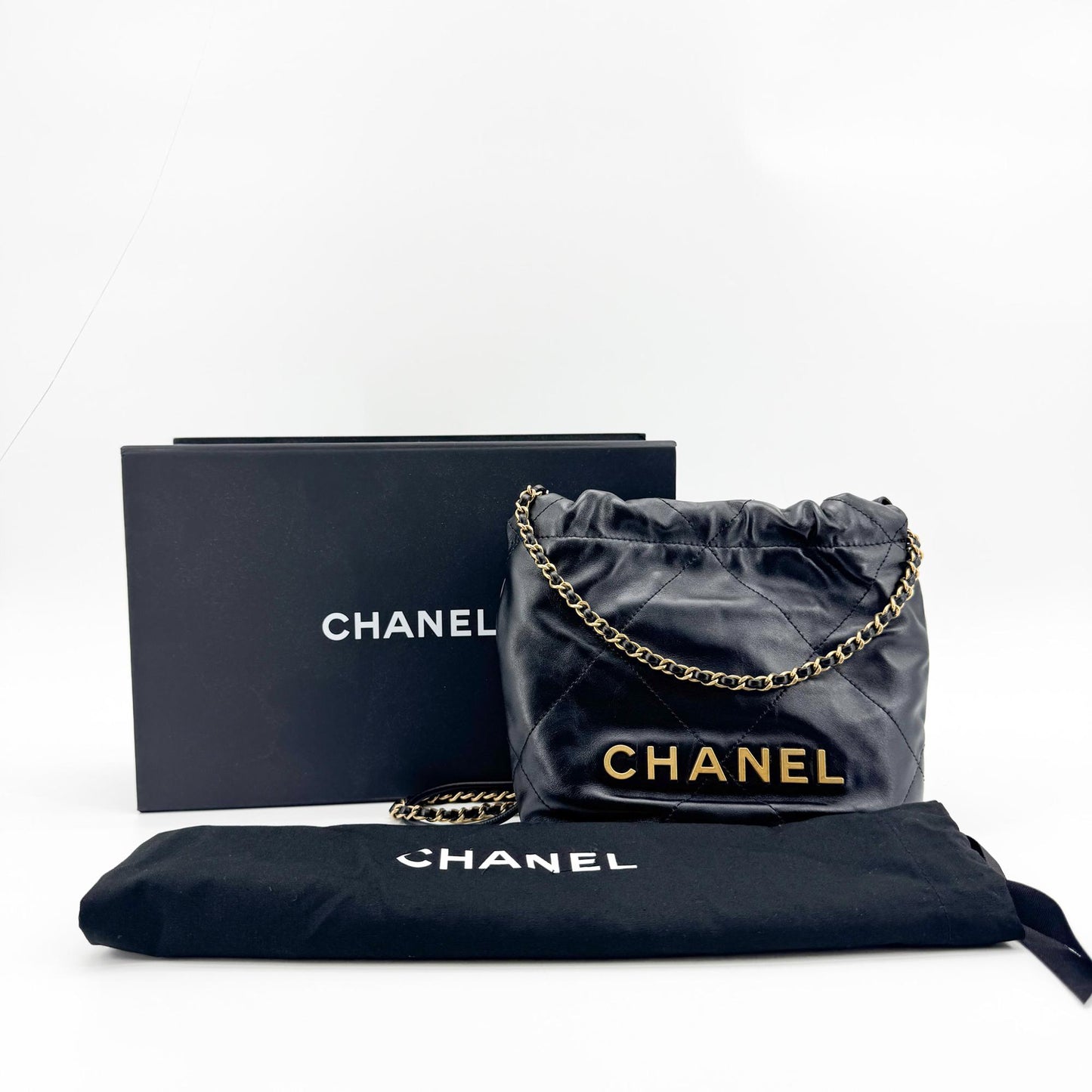 Chanel 22 Mini Bag Black with Gold Hardware