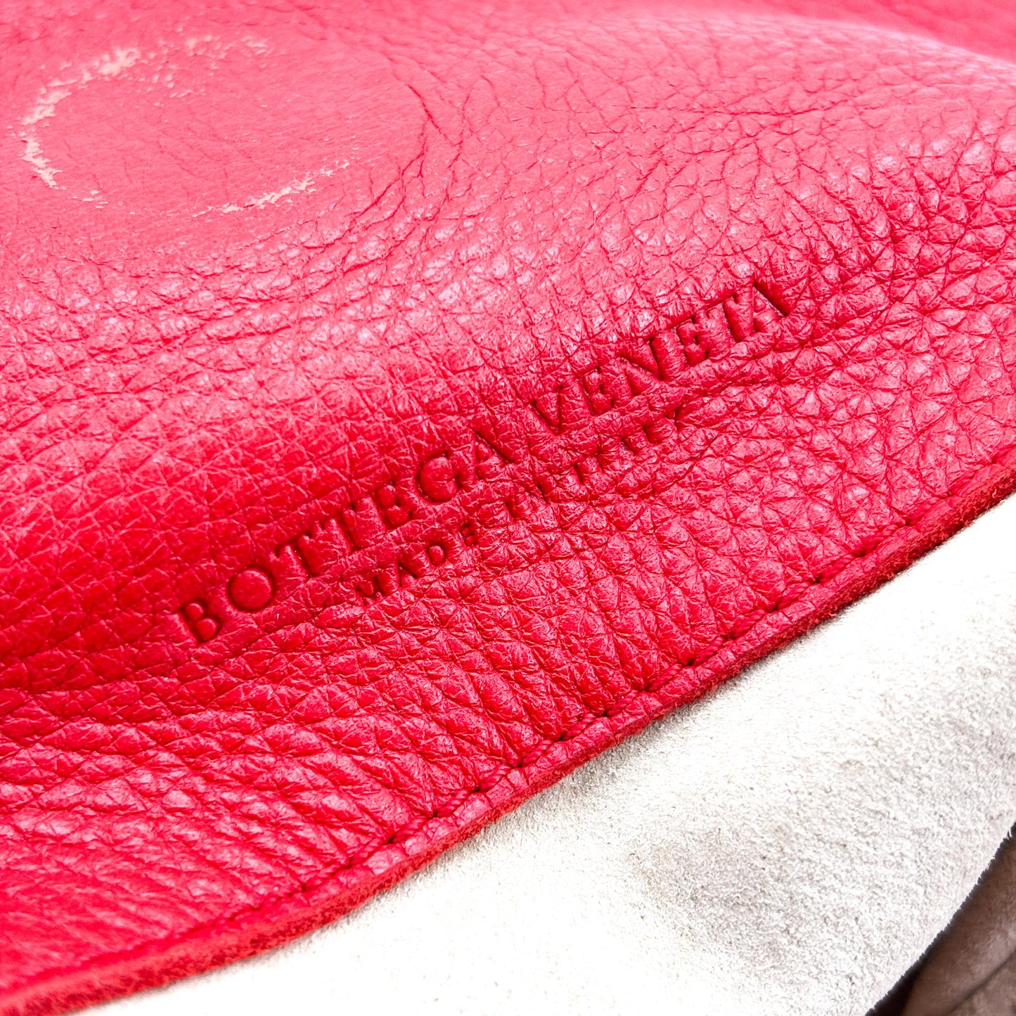 Bottega Veneta red leather hobo bag