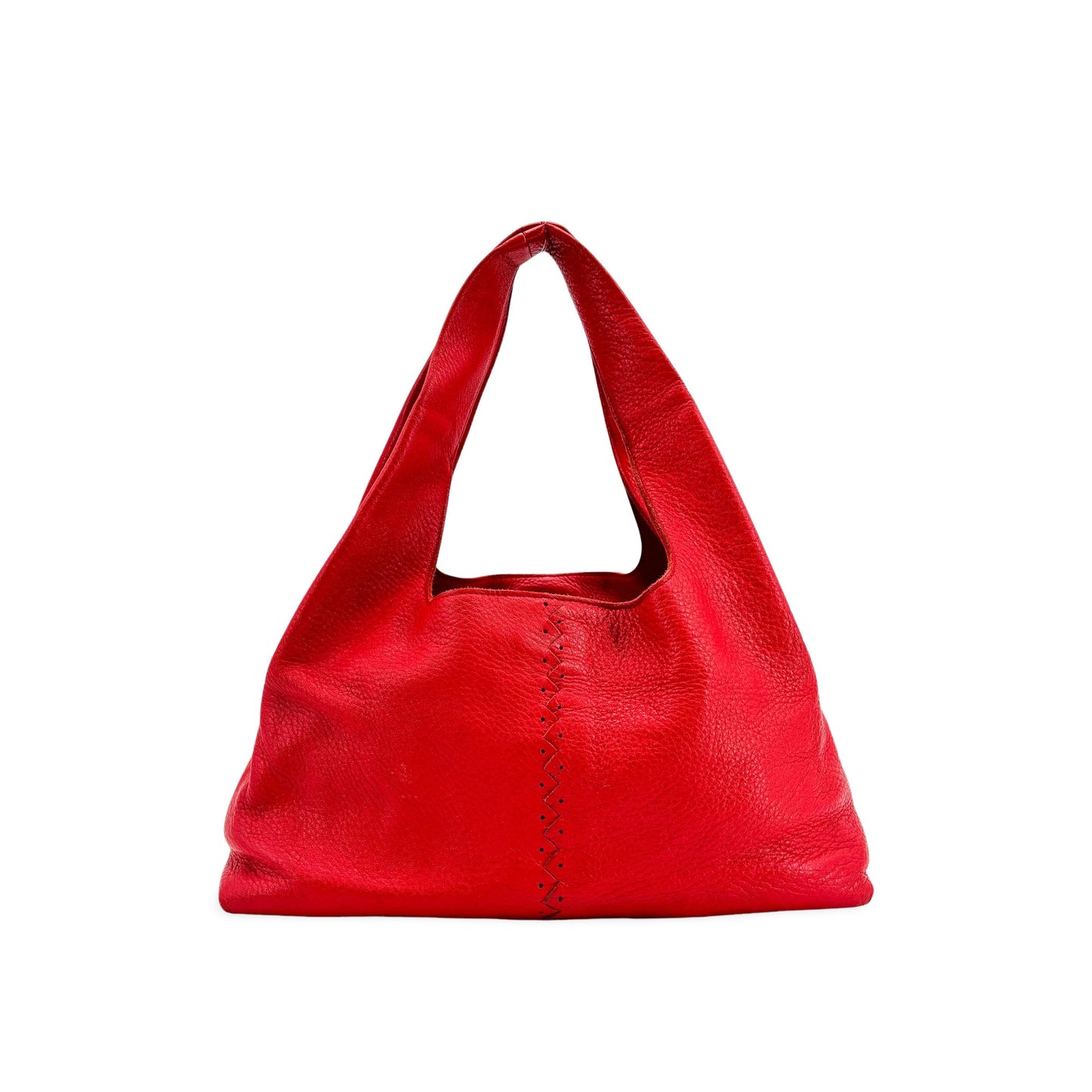 Bottega Veneta red leather hobo bag