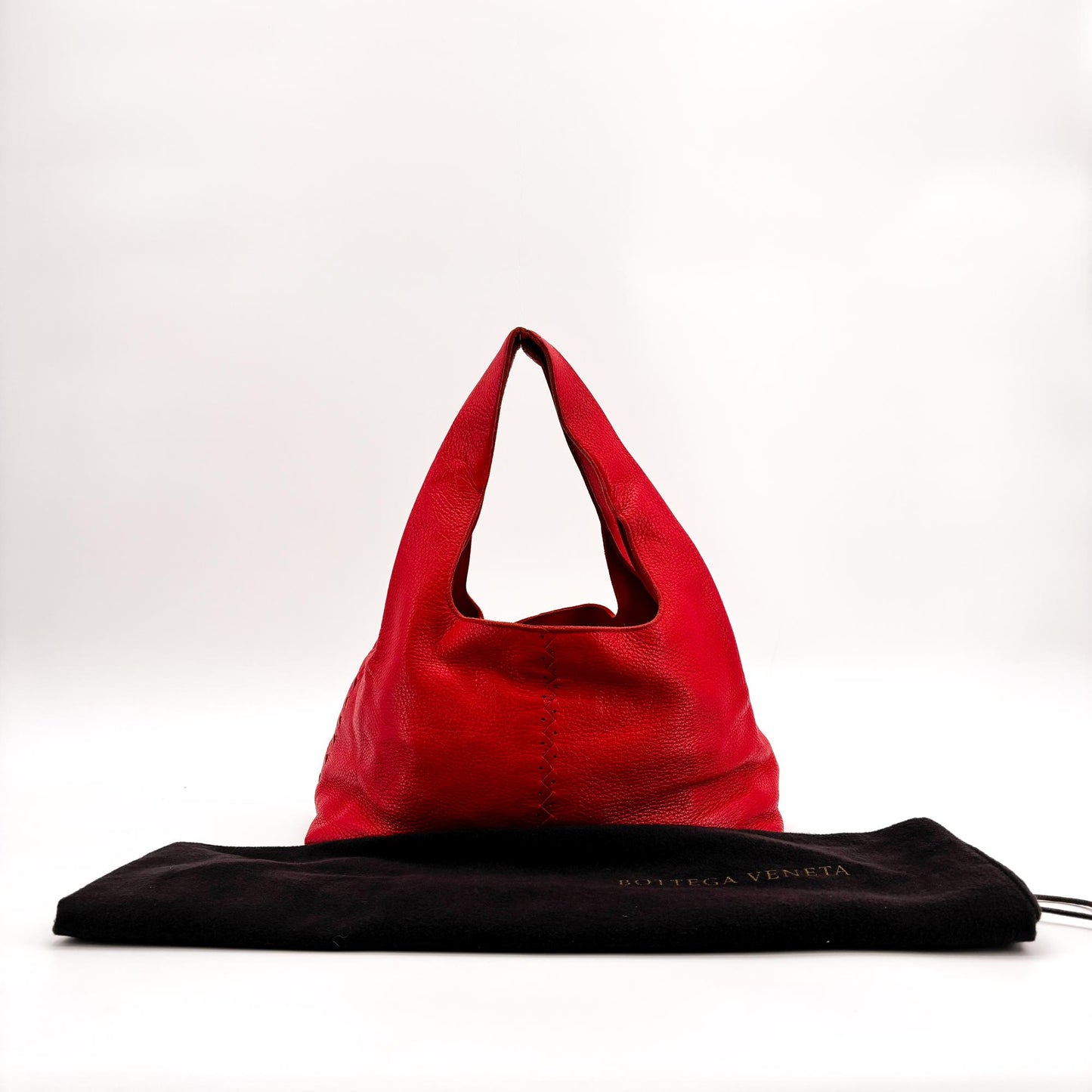 Bottega Veneta red leather hobo bag