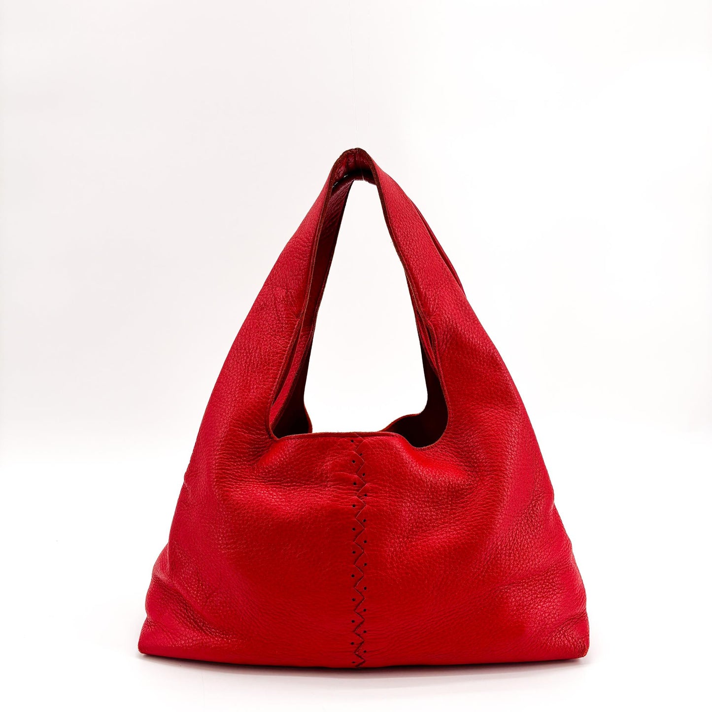 Bottega Veneta red leather hobo bag