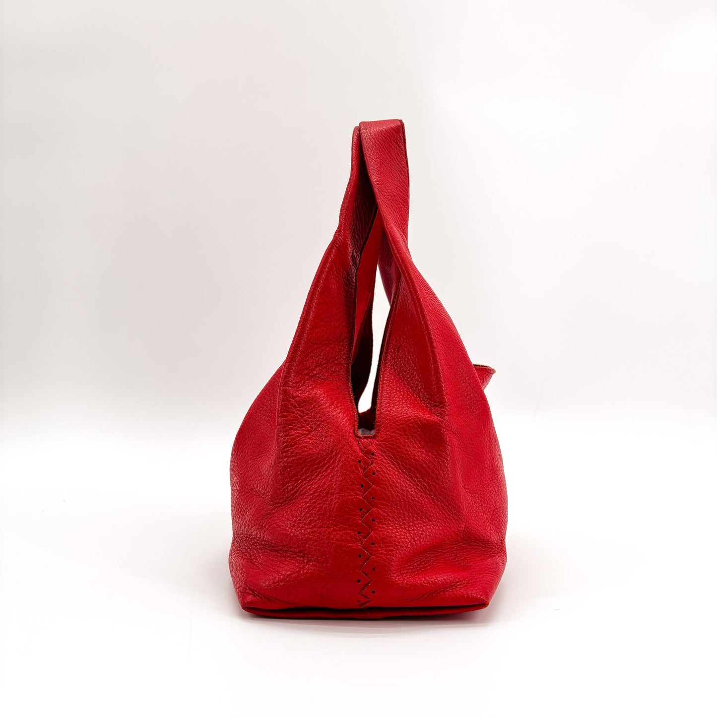 Bottega Veneta red leather hobo bag
