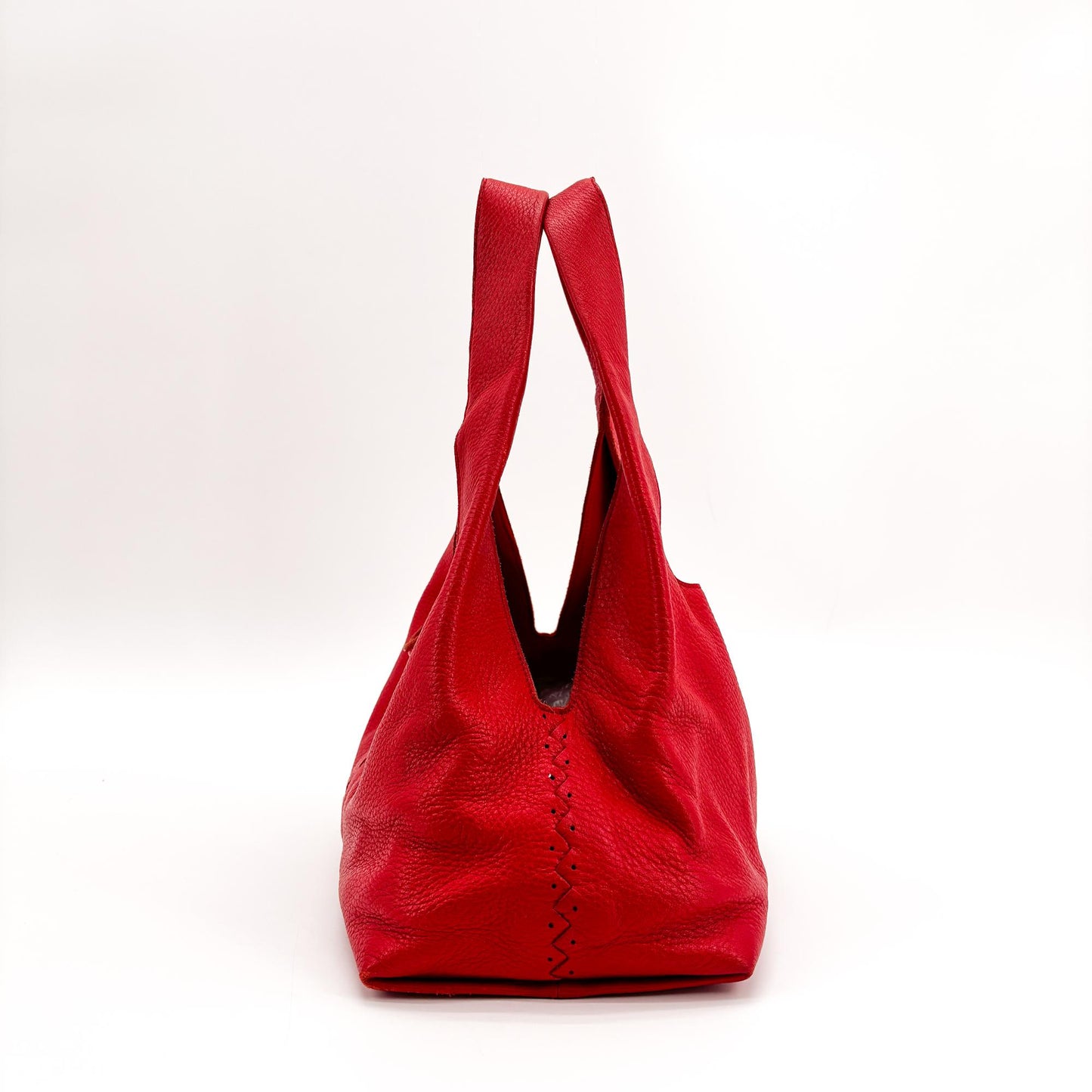 Bottega Veneta red leather hobo bag