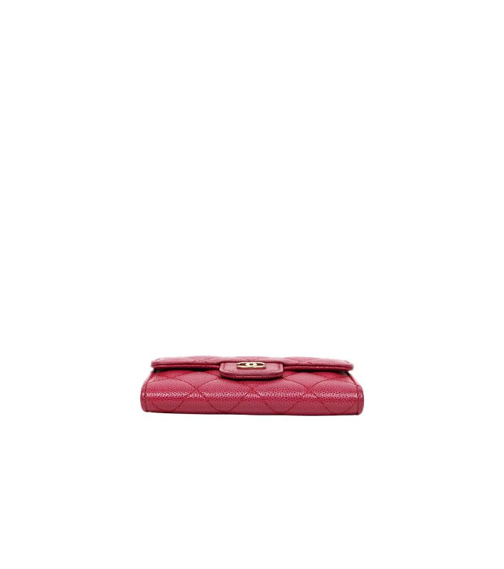 Chanel Burgundy Caviar Classic Card Holder