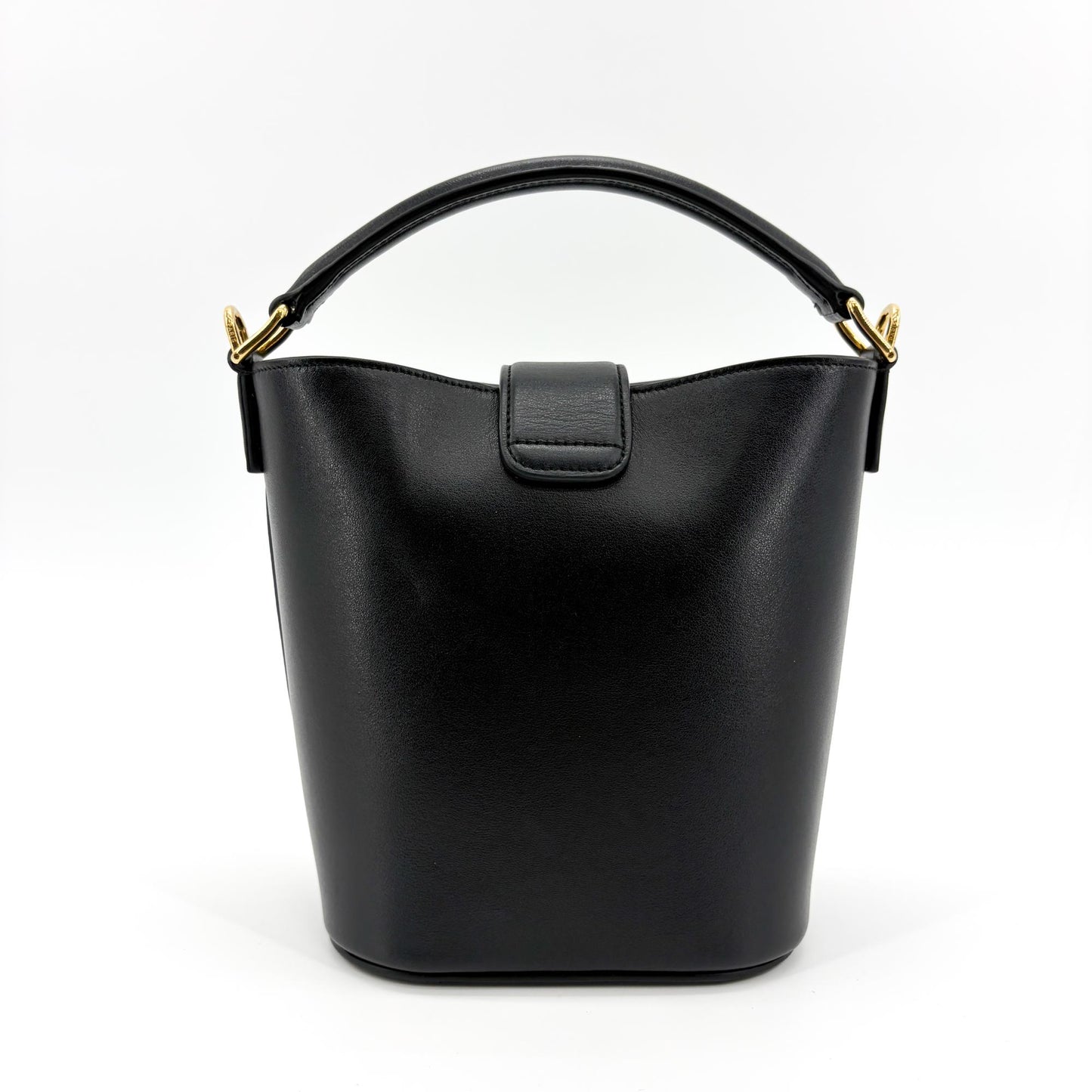 Celine Small Bucket Trionp Shiny Calfskin Black